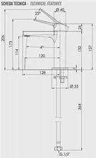 Смеситель для раковины без донного клапана Remer Slash SL12NO