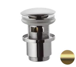 Донный клапан Remer 905CC2114BG с переливом, золото брашированное