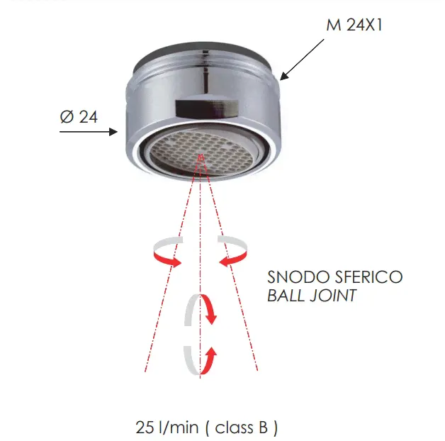 Аэратор Remer Neoperl M24X1 83NEBA (хром)-1