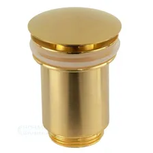 Донный клапан Remer 905CC114BG с переливом золото брашированное