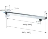 Отвод для душа Remer 40 см. 348Q40 (хром)