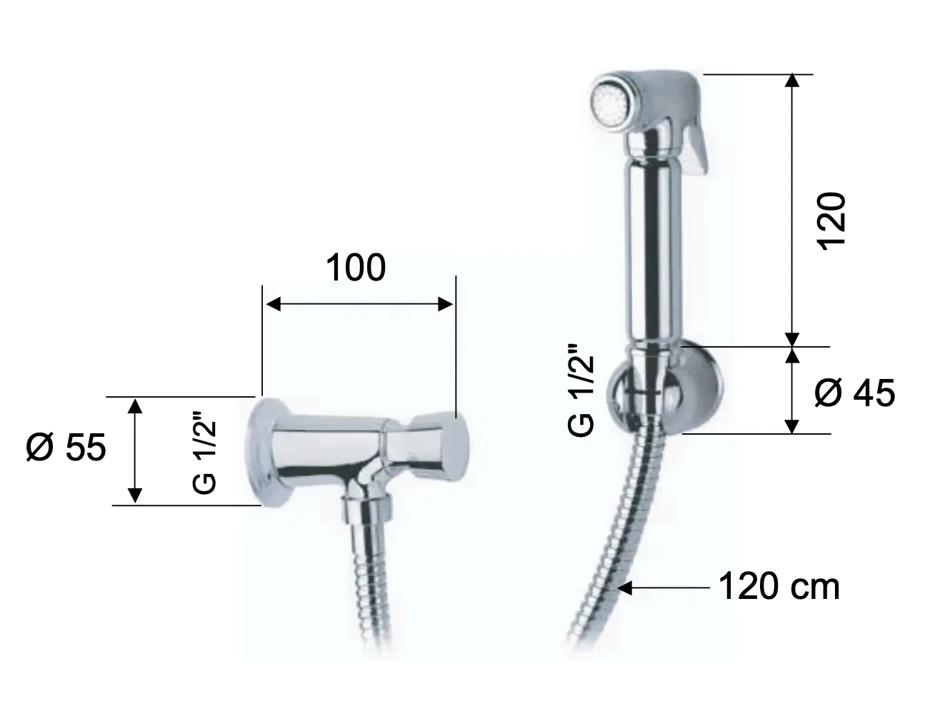 Remer Tempor Кран порционный гигиенический, цвет: хром 332TEL-1