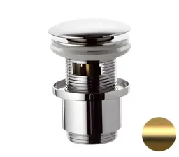 Remer Донный клапан с переливом, золото брашированное. 905CC2114BG