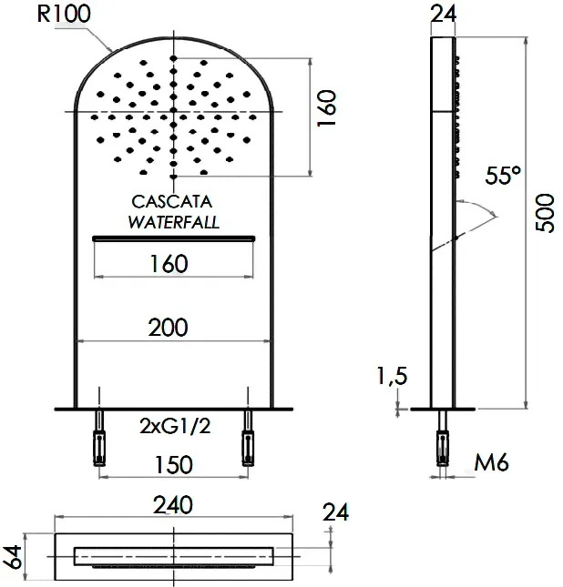 Верхний душ Remer SS350MMCAX-0